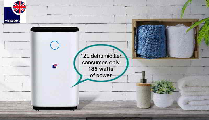 12L dehumidifier consumes only 185 watts of power